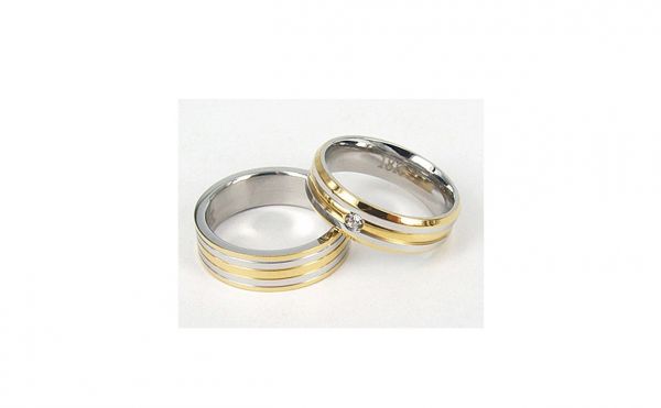 Par Ouro Amantes 18k Amarelo E Ouro Branco